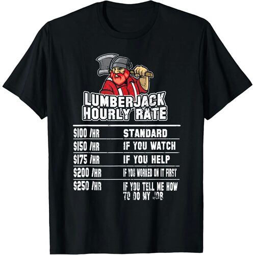 Funny Lumberjack Tshirt for Men Woodworker Chainsaw T Shirt
