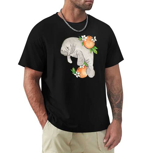 Manatee (Trichechus manatus) T-Shirt Short t-shirt black t s