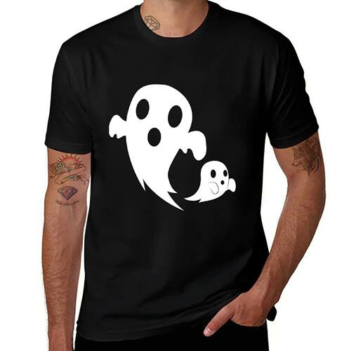 white ghost T-Shirt anime clothes funny gifts for a boy men