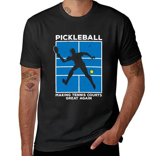Pickleball Making Tennis Courts Great Again Funny T-Shirt bo