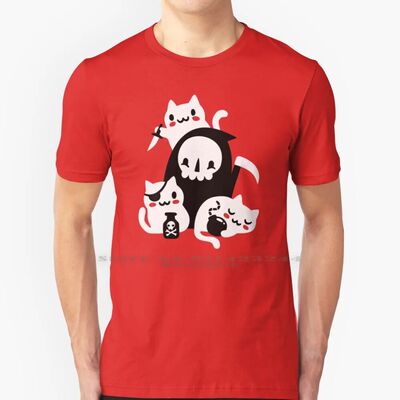 Deaths Little Helpers 100% Cotton T Shirt Cats Death Grim Re