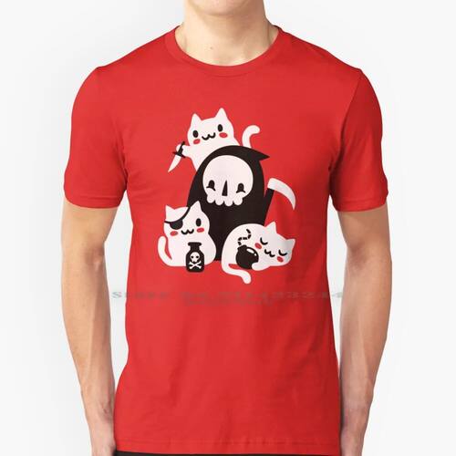 Deaths Little Helpers 100% Cotton T Shirt Cats Death Grim Re