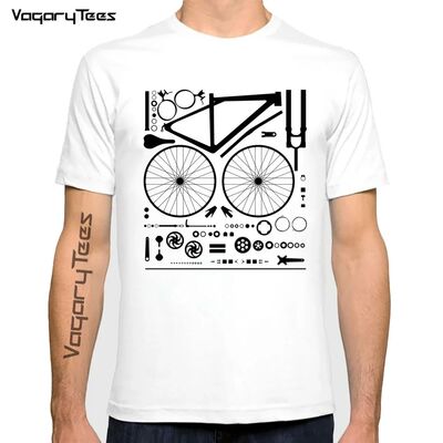 Vagarytees Bicycle Parts structure Print t-shirt Fashion Men