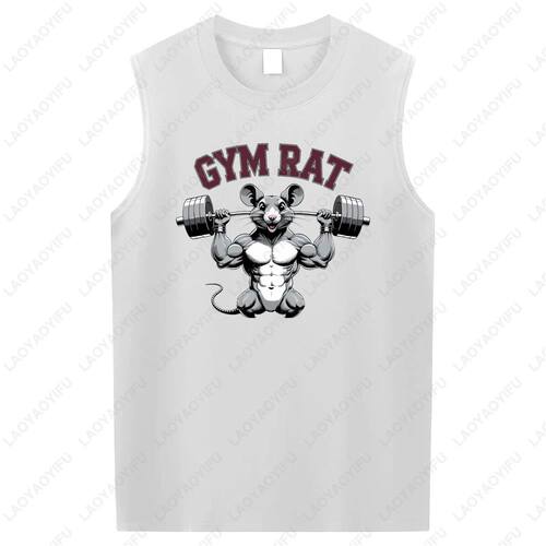 Man Gym Vest Gym Rat Weight Liftin Graphic Sleeveless Tshirt