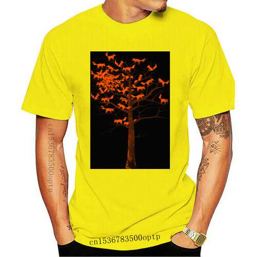 New Blazing Fox Tree 100% Cotton Tops & Tees for Men Geek T