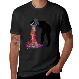 Pixel Vomit T-Shirt for a boy summer top oversized mens grap