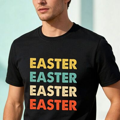 Easter Name T-Shirt Vintage Contracted Tshirt Easter Day Men