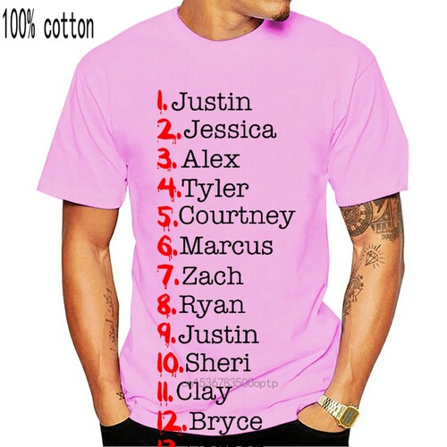 13 Reasons Why Tape Names Printed T-Shirt Adult Summer Stree