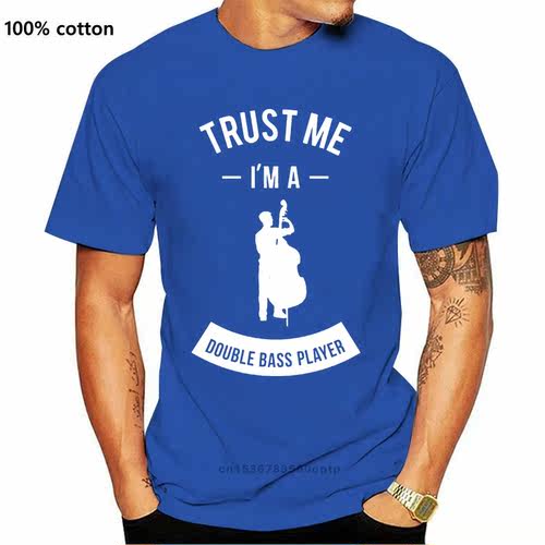Cartoon Hip Hop Shirt  O-Neck  Trust Me IM A Double Bass  Me