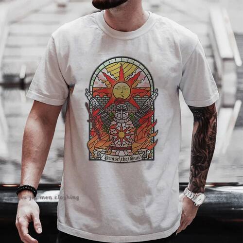 Men Dark Souls Church of the Sun T-Shirt Praise the Sun Yout