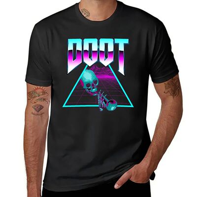 DOOT Outrun Vaporwave/Synthwave Streetwear T-Shirt summer cl