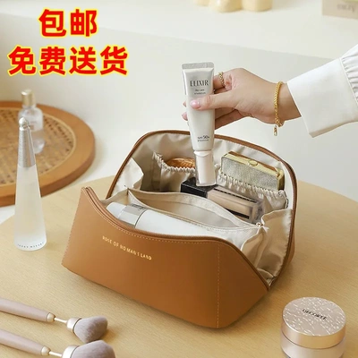 多功能网红洗漱包加厚PU枕头包旅行便携高颜值化妆包手提收纳包