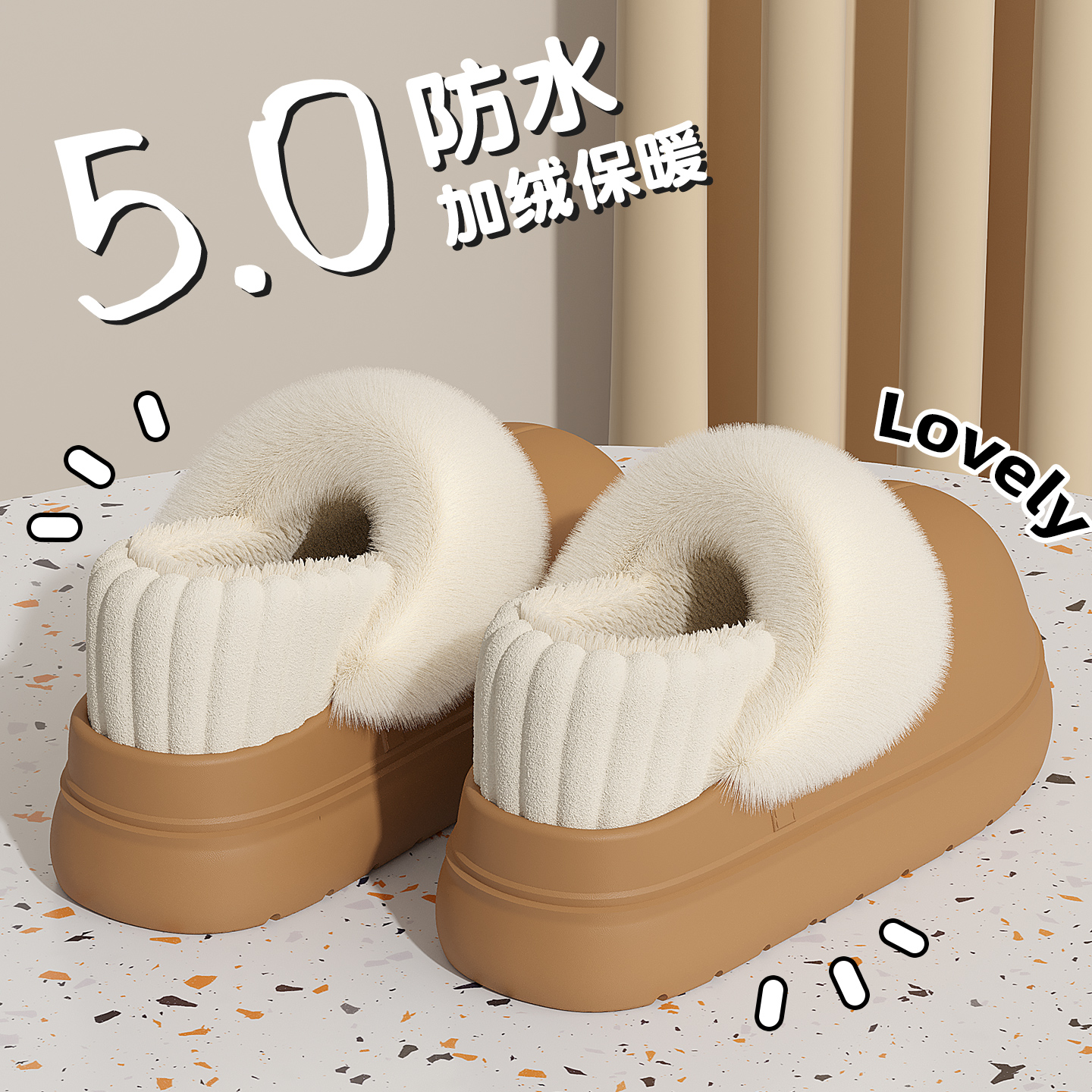 棉拖鞋女款2025新款保暖防滑防水