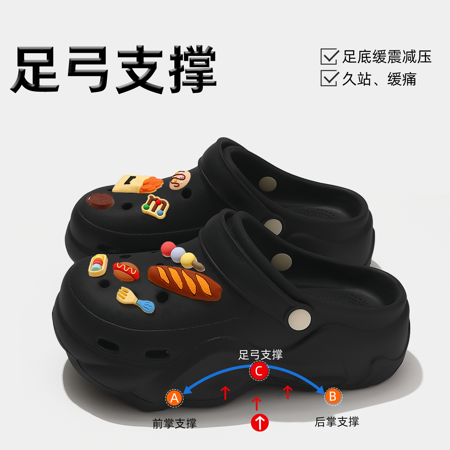 爆款足弓洞洞鞋女款夏季外穿