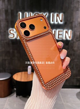 可放照片适用iPhone17手机壳Air苹果16promax轻奢闪钻边15超好看14透明镶钻13超薄外壳Pro放相片ip卡片pm女款