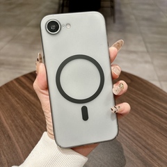 适用苹果16e手机壳iPhoneSE4磁吸无线充电e16超薄磨砂es4防指纹全包防摔ipone16e简约透明appleSE四代保护套e