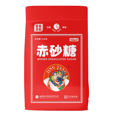 北京糖业京糖赤砂糖蔗糖500gx1袋