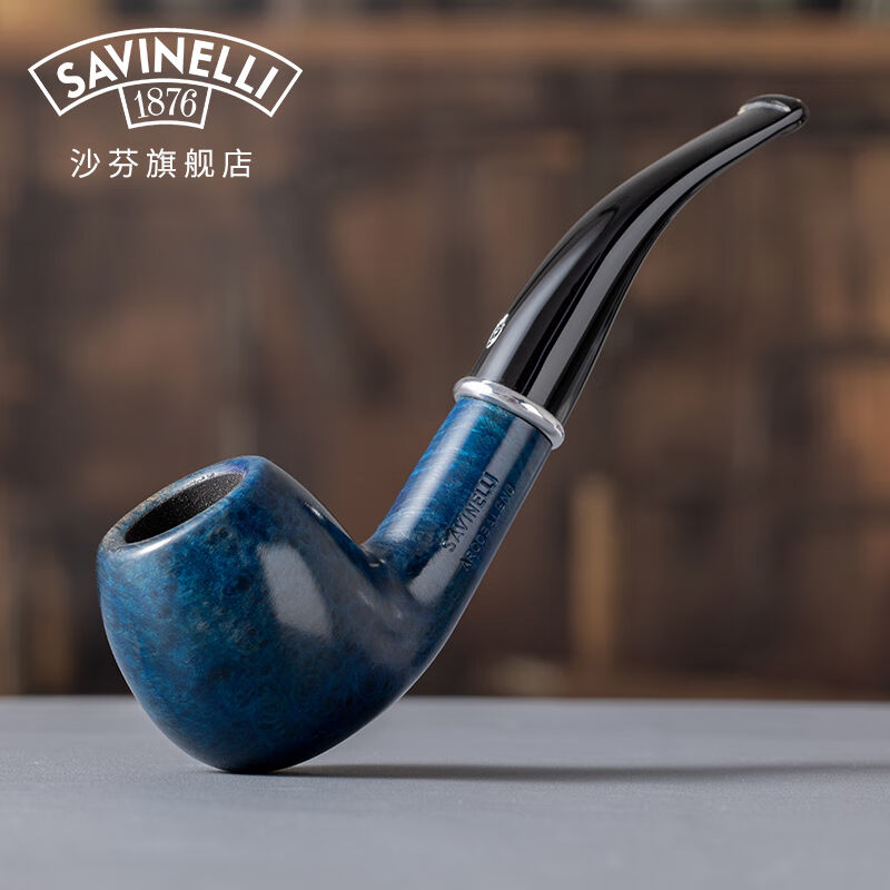 沙芬(SAVINELLI)意大利进口石楠木烟斗老式彩虹全套弯斗P301高