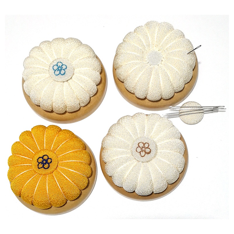 跨境南瓜型吸针器实木底针插 绣花针扎针垫缝纫十字绣插针包E520