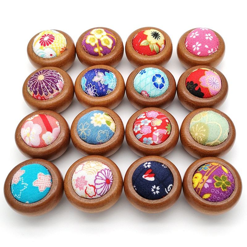 欧美风实木底针插和风针扎DIY针垫手工十字绣工具布艺插针包 E235