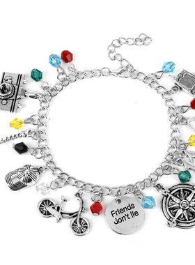 外贸热销 怪奇物语斧头磁带自行车多组合金属配饰手链 一件代发