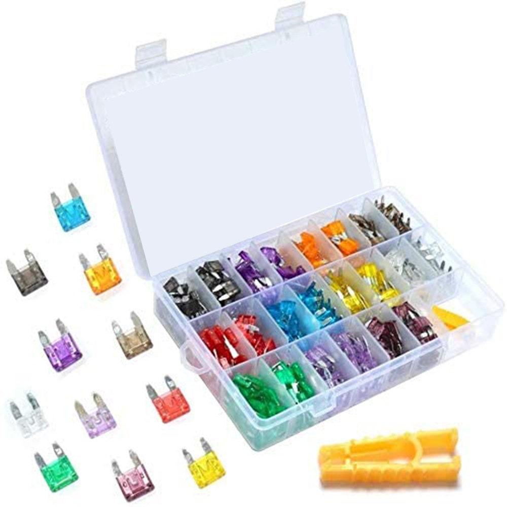 跨境528pcs套装2A-40A汽车保险丝小号锌保险片盒装插片式保险丝