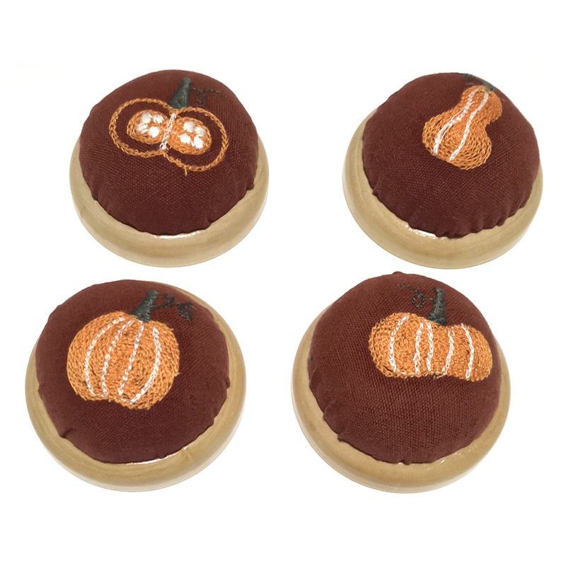 跨境绣花木底针插 针扎田园复古风针垫插针包十字绣缝纫工具E604