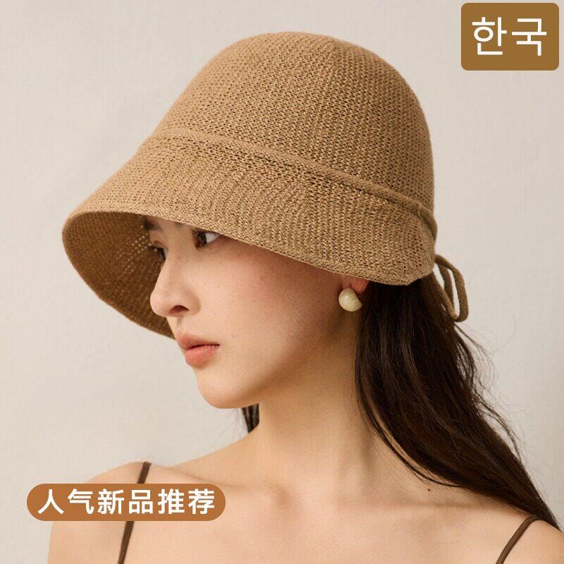高级感日系和纸透气防晒渔夫帽子女生韩国夏季新款显脸小遮阳盆帽