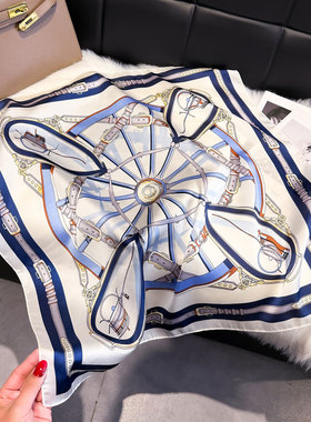 2025春季新款丝巾时尚洋气百搭小方巾70cm装饰领巾防晒旅游披肩女