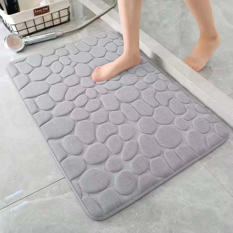 1pc embossed fiber carpet, bathroom living room anti slip ma