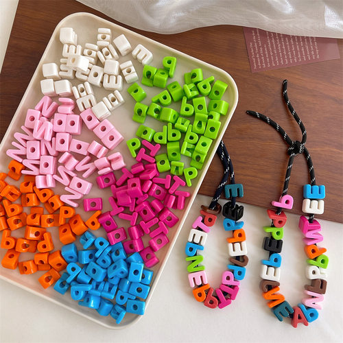 bead straight hole loose bead mobile phone chain accessories