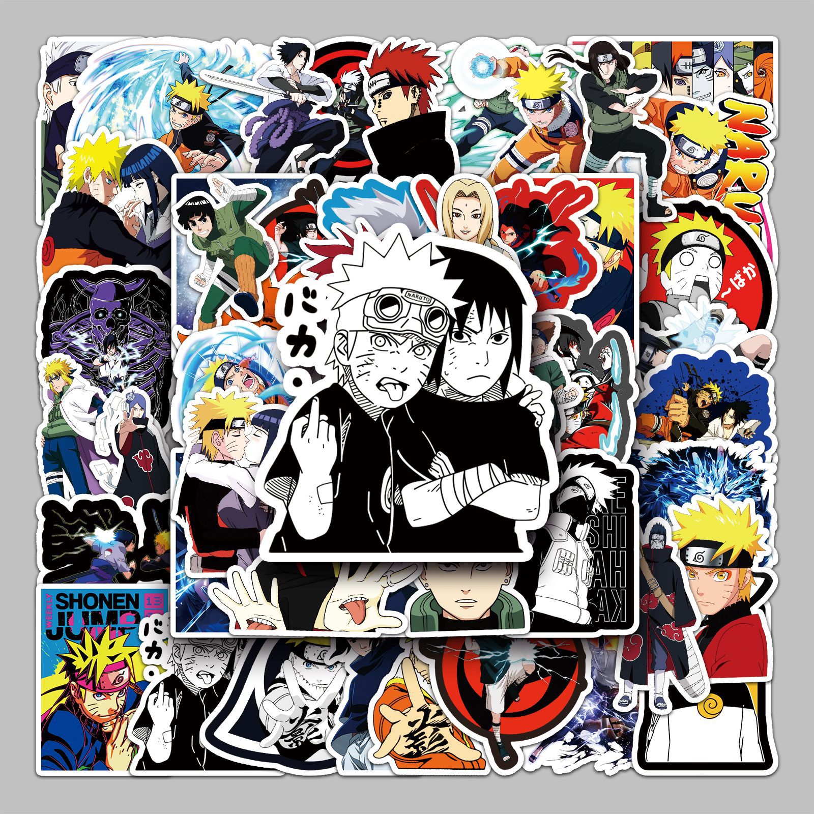 54pcs Black White NARUTO Anime Stickers Decoration Suitcase