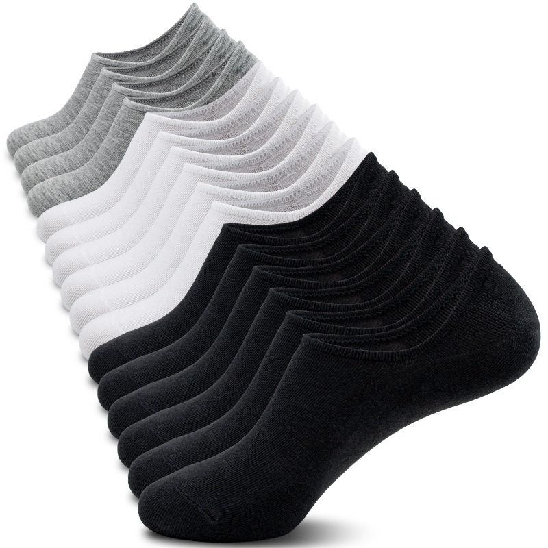 Socks Deodorant absorbent white non-slip shallow socks for m