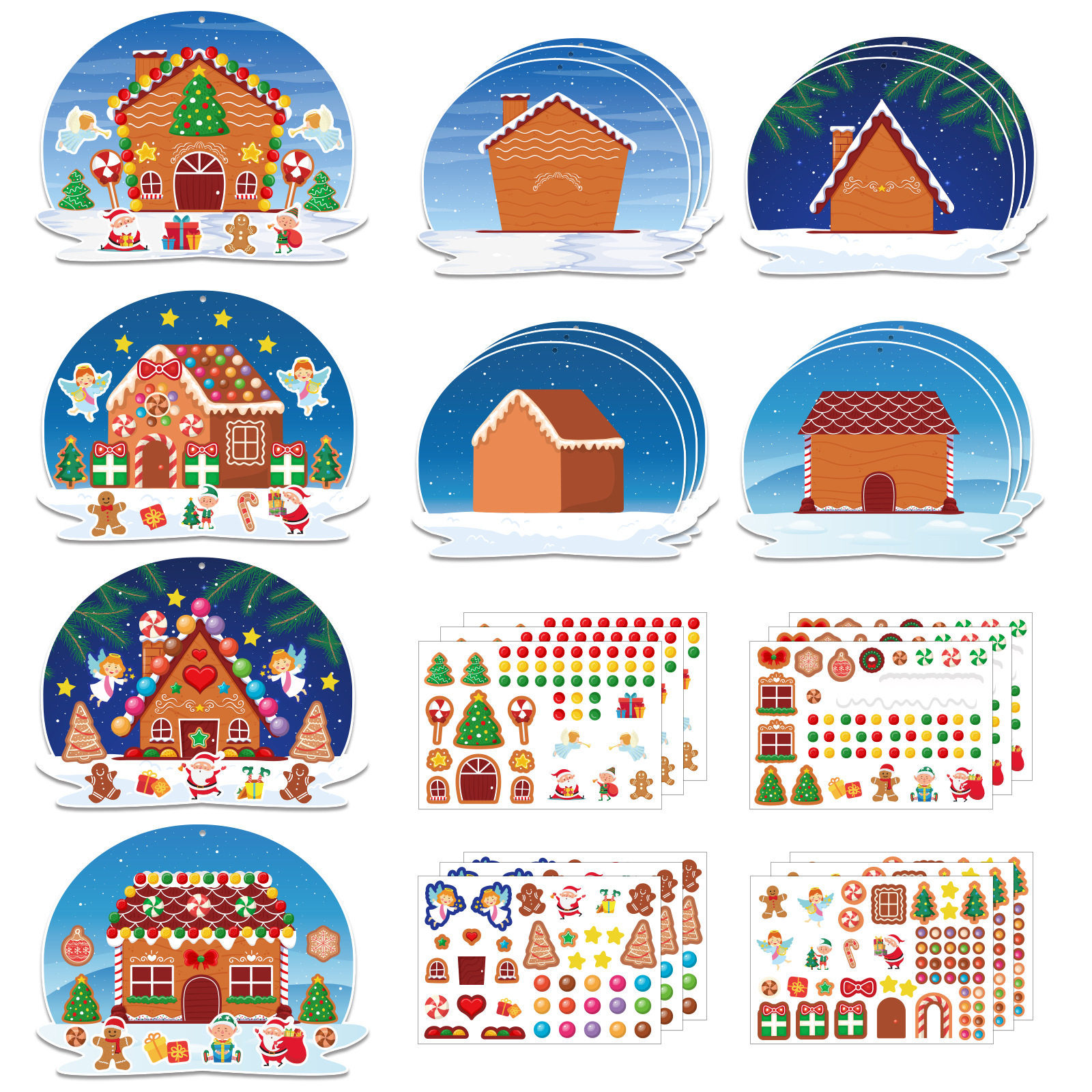 25 Children's Cartoon Christmas Gingerbread House Alien Scen