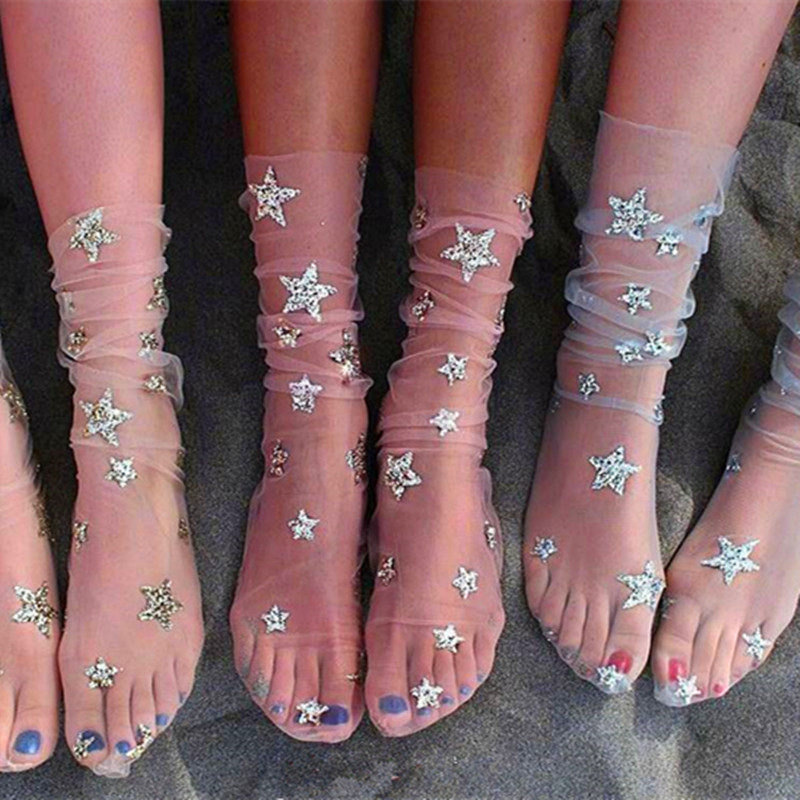 rs Socks Ladies Transparent Mesh Fishnet Socks Hosiery Socks