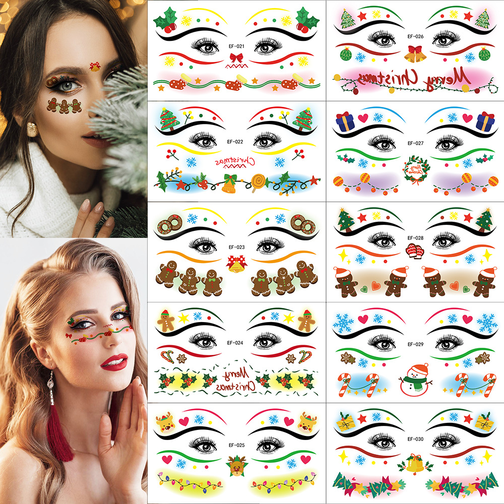 Christmas Eye Makeup powder blusher Face Sticker Tattoo Stic