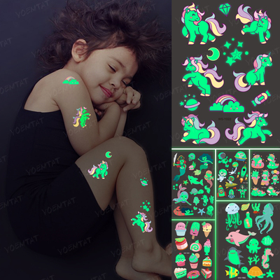 y Waterproof Tatto Body Art Kid Halloween Cartoon Fake Tatoo