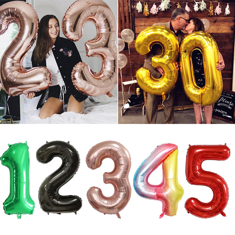 Inch Big Foil Birthday Balloons Air Helium Number Balloon B