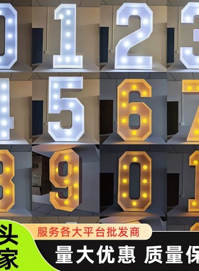 1Pc 73cm/28.7inch Light Up Digital Marquee  Number 0-9 Plug