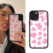 超火ins风粉色奶牛纹iPhone11手机壳8plu硅胶xrs适用苹果12promax