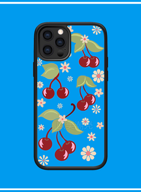 iPhone16欧美ins风xrs超火蓝色樱桃15plus手机壳11/xr适用苹果14promax保护套13mini/12潮