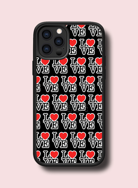 超火性感红色爱心适用iphone15pro防摔金属铝合金贴片xsmax保护套14/xs潮16