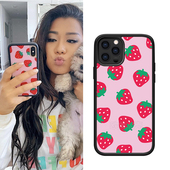 适用xrs欧美ins风iPhone12清新粉色草莓8plus手机壳苹果11promax