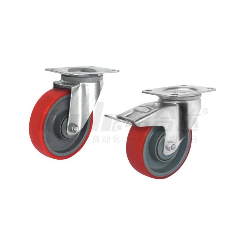 CPM70/71/72-D100/D125-AR中型欧式脚轮工业定向轮万向轮带刹车型