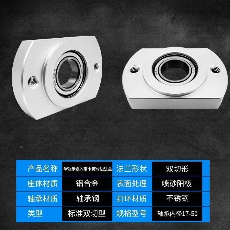 SHH带扣环嵌入对边法兰带座单轴承座组件固定座BGCRB BFJ21BFJ23