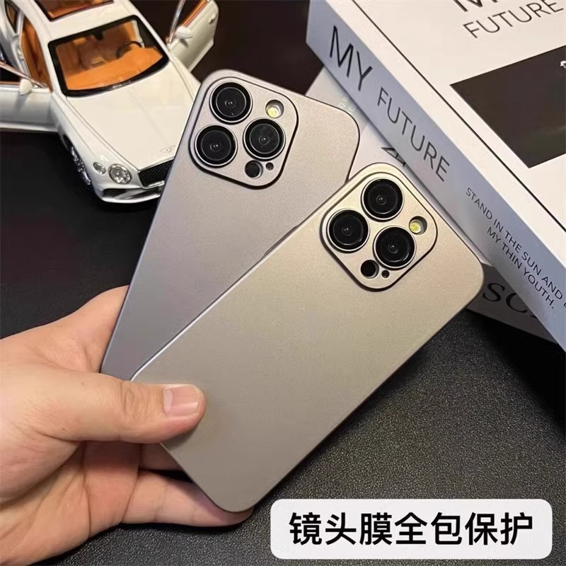 手机壳高级感超薄PC肤感磨砂适用苹果15ProMax全包镜头iPhone16新款13pro防指纹12男女情侣防摔11max