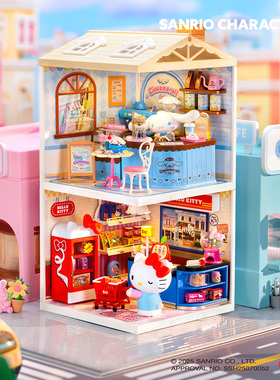rolife若来超级世界三丽鸥hellokitty积木diy拼装玩具新年礼物女