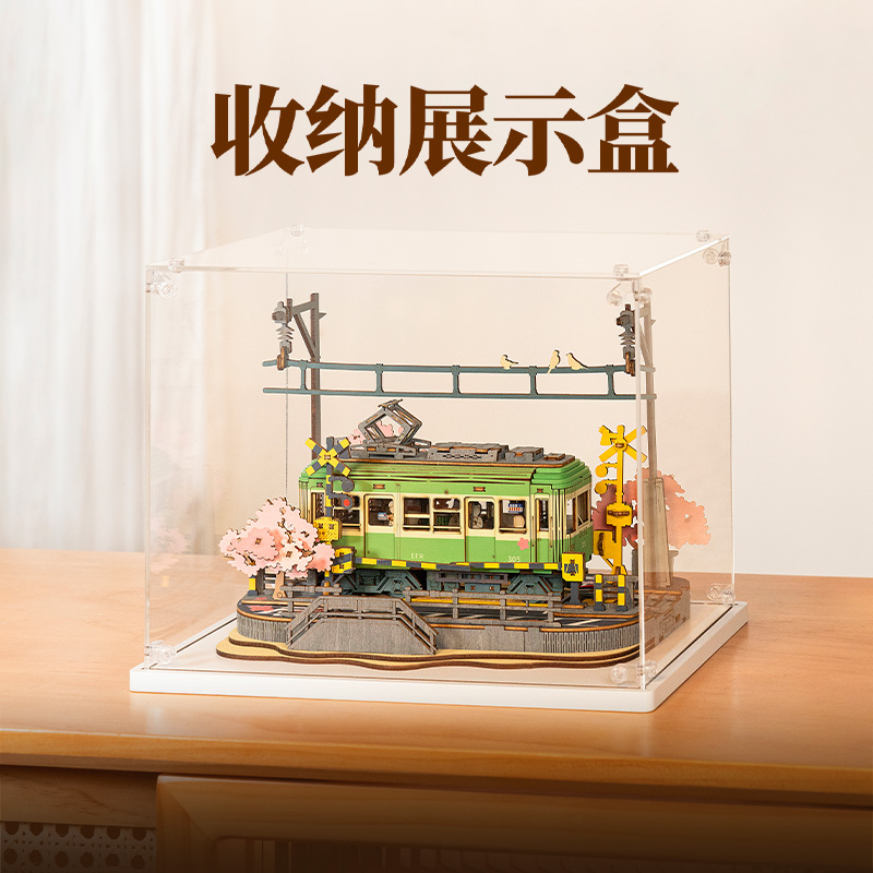 rolife若来造物集diy防尘罩展示盒家用积木仿亚克力玩具收纳透明