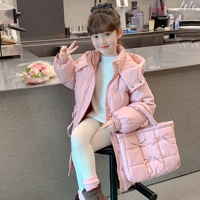 2025新款女童羽绒服冬季儿童韩版中长款外套中大童保暖加厚上