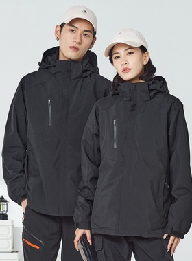 2025新款三合一摇粒绒冲锋衣户外保暖防寒带帽开衫运动服装冲